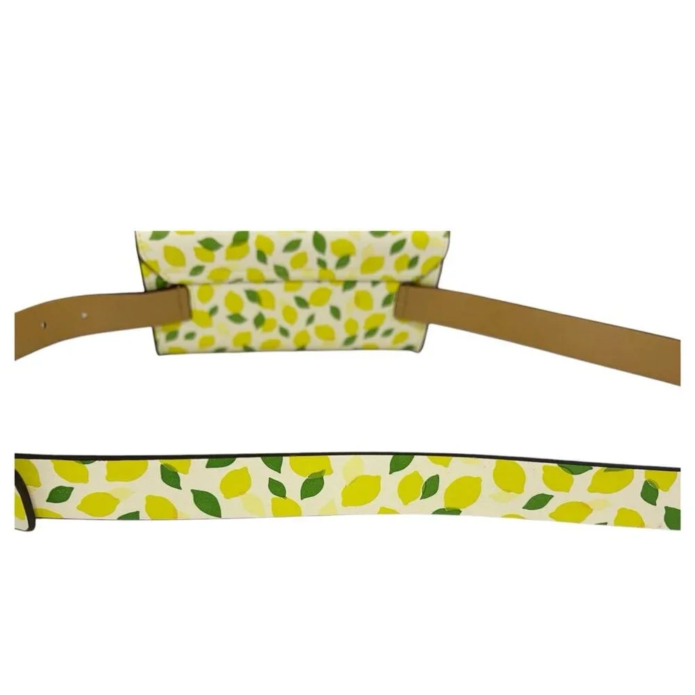 Kate Spade Leather Belt Bag Women's Yellow Lemon Print Cottagecore